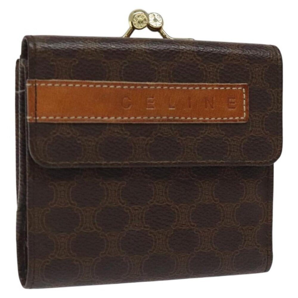 Celine Macadam Canvas Compact Wallet Pvc Leather … - image 1